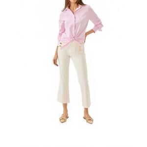 NEW LILLY PULITZER parrish high rise crop flare pants in coconut